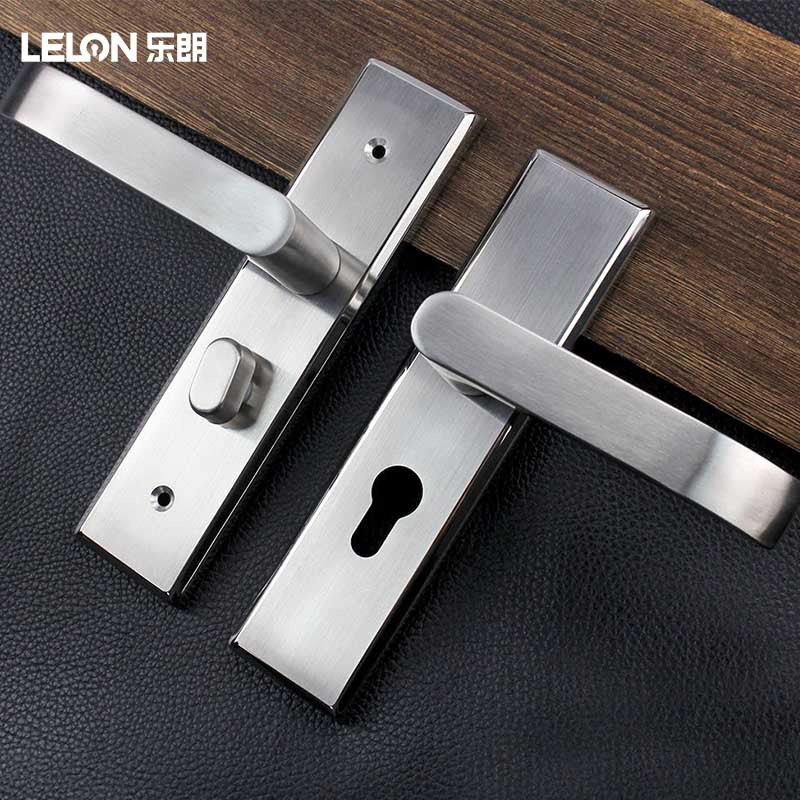 Cerradura de la puerta del dormitorio interior cuarto de baño cerradura de la puerta de madera maciza 304 panel de la puerta de acero inoxidable cerradura Universal