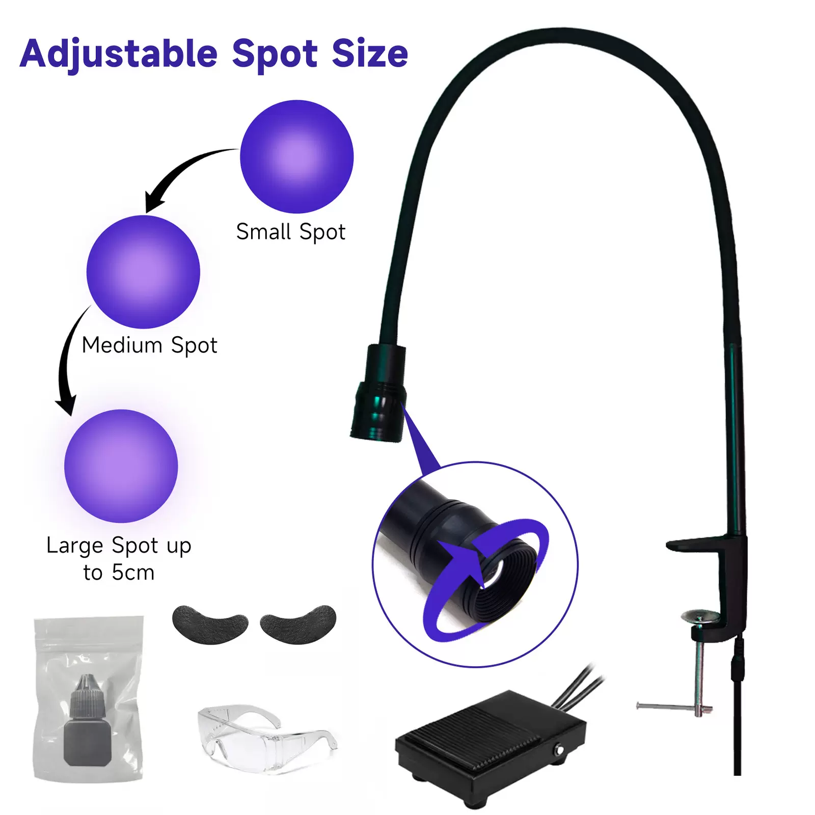 桌面款 UV紫光灯假睫毛嫁接uv胶水速干固化灯美睫美甲LED睫毛灯5w