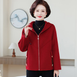 秋冬新品毛呢连帽时尚开衫百搭休闲外套女舒适保暖柔软夹克羊毛呢，女装毛呢外套，妃慕昵服饰