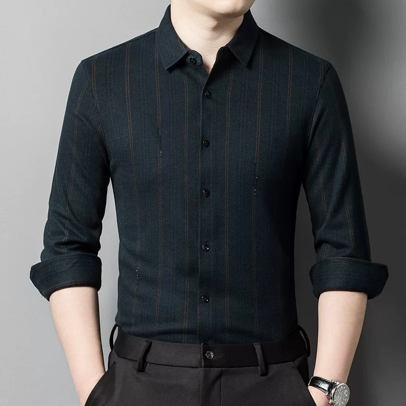 Autumn shirt for leisure, woolen long-sleeve