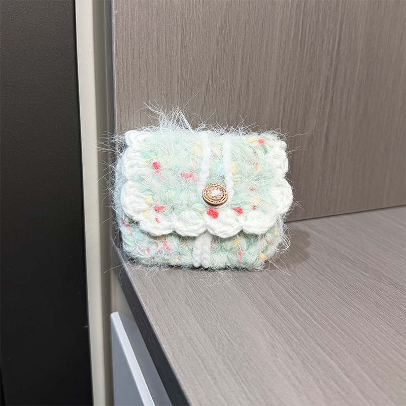 Mini Monedero de Cordón Tejido de Algodón para Uso Diario
