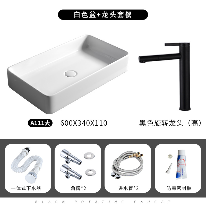 Mesa nórdica cuenca sola cuenca del hogar lavabo de cerámica Mesa cuenca baño cuadrado lavabo balcón lavabo