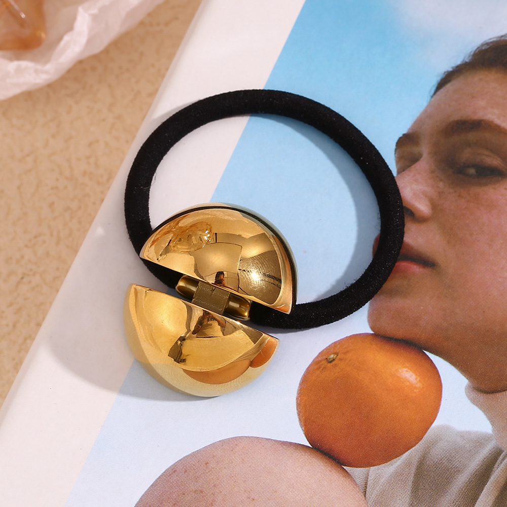 Accessori per capelli unisex, moda di nicchia, temperamento semplice, personalità, acciaio inossidabile, placcato oro, corda per capelli liscia, donna_voghion.com