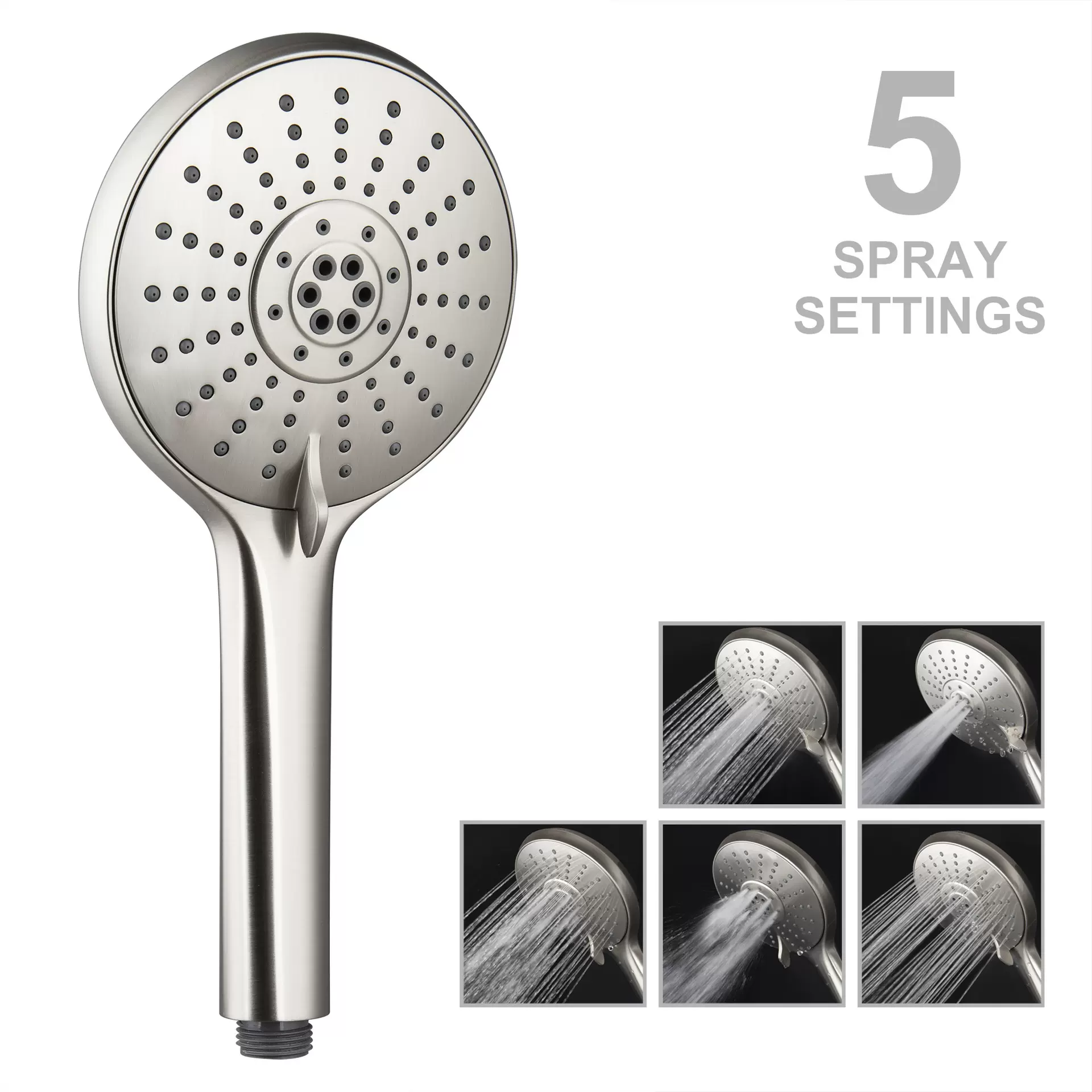 跨境专供美式五功能花洒套装家用增压卫浴沐浴手持花洒喷头套装