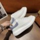 McQueen White Shoes Men's and Women's Genuine Leather Spring and Summer High Version New Thick-soled Increased Casual All-match Skate Shoes