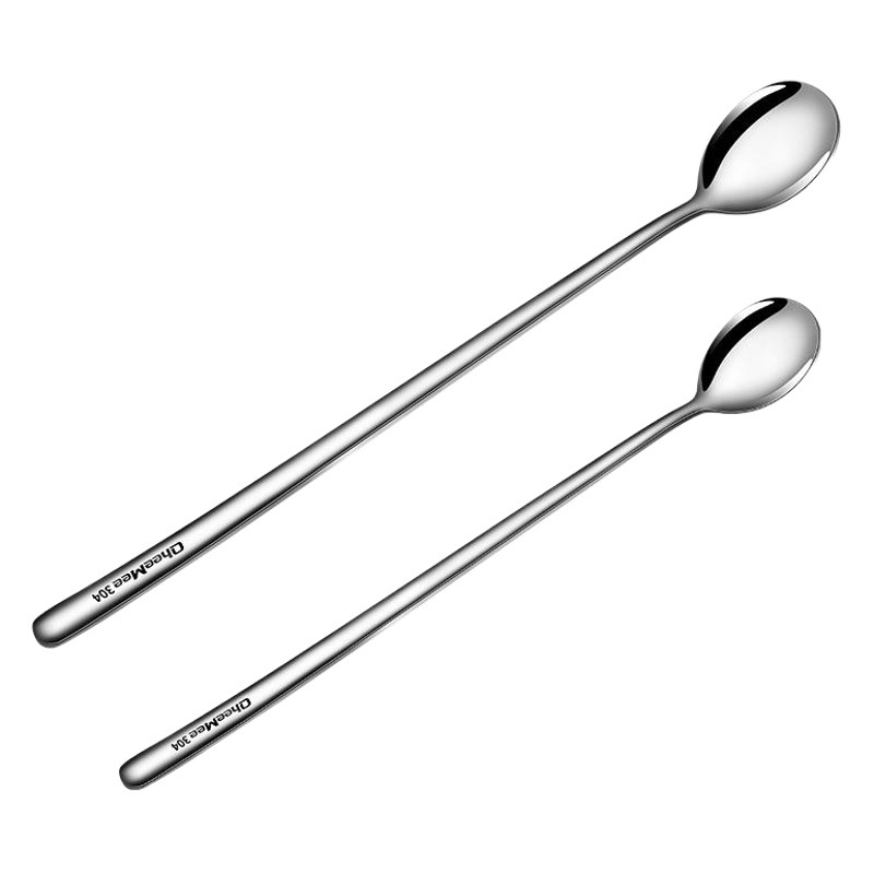 Cuchara de mezcla de mango largo de acero inoxidable 304 cuchara pequeña condimento cuchara de café alargada cuchara de hielo creativa postre cuchara de miel