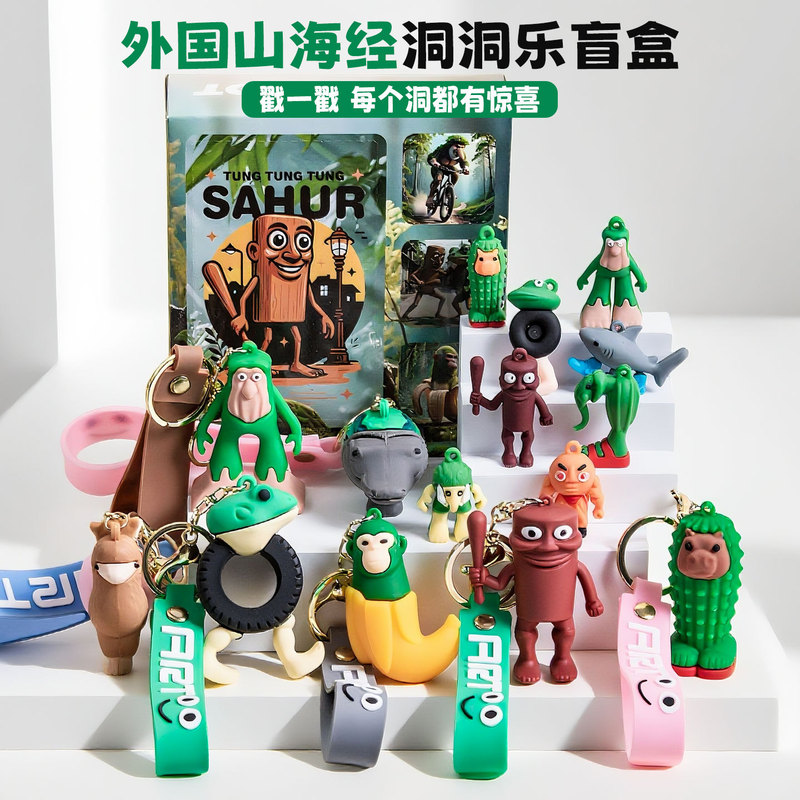 新品外国山海经洞洞乐盲盒儿童玩具可爱拉布布公仔摆件木棍人手办|undefined