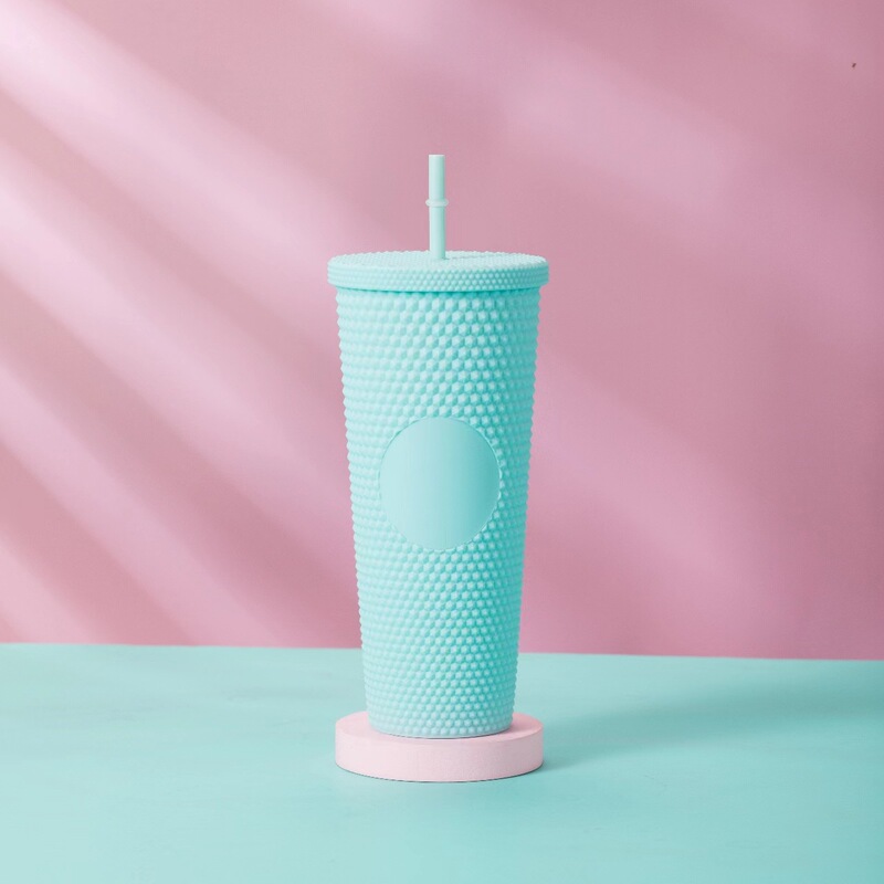 STAR ⭐️ 同じプラスチックカップ、ドリアンカップ、見栄えの良いストローカップ、紙箱付きウォーターカップ、ロゴ、カラフルな電気メッキ卸売|undefined
