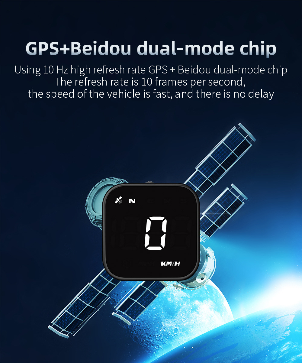 Cross-border car HUD head-up display, universal for cars, GPS speed and mileage display, high-definition compass, over-speed alarm