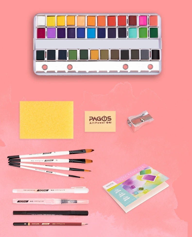 36色固体水彩套装