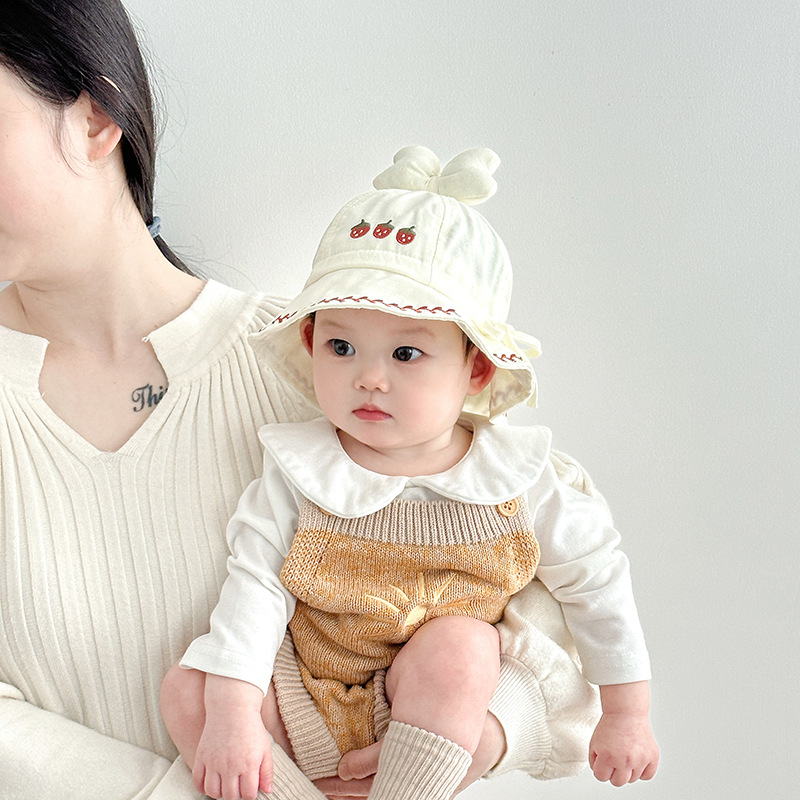 Sombrero de bebé primavera y otoño delgado sombrero de pescador protector solar para niños y niñas pequeños meses bonitos bonitos sombreros de verano