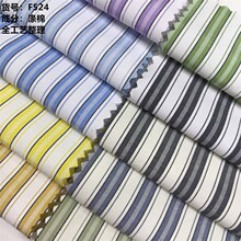 涤棉色织条纹衬衫面料 时尚条纹布 裙装条纹布料厂家批发F524