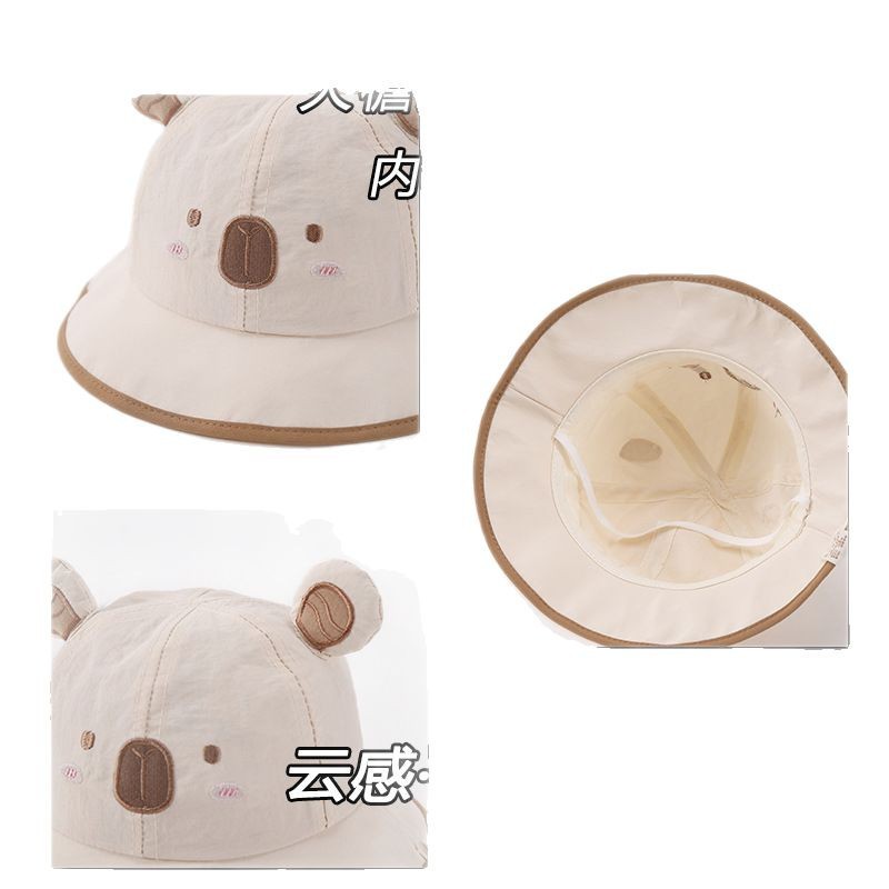 Sombrero de bebé primavera y otoño estilo coreano lindo sombrero de visor de dibujos animados de verano para niños y niñas sombrero de pescador respirable