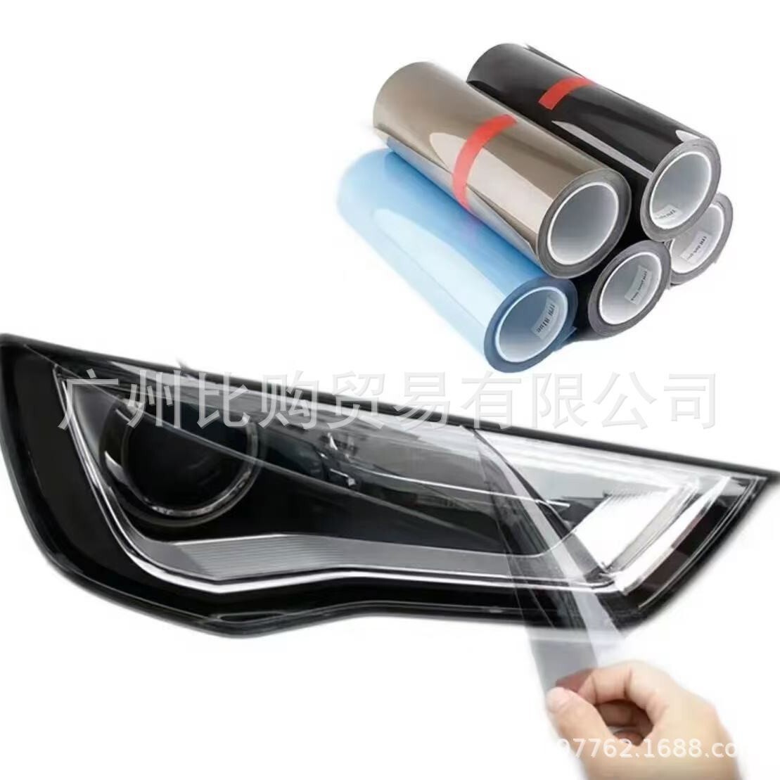 Car TPU blackened headlight film, TPH taillight color change film, transparent light blue, light black, self-healing protective scratch-resistant film