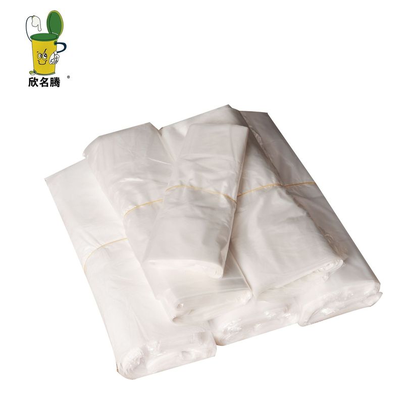 小白色塑料袋透明手提打包袋蔬菜早点背心袋一次性塑料购物背心袋|undefined