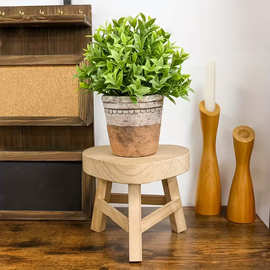 实木绿植多肉庭院植物凳板凳高脚凳阳台心型木质小凳子置物花盆架