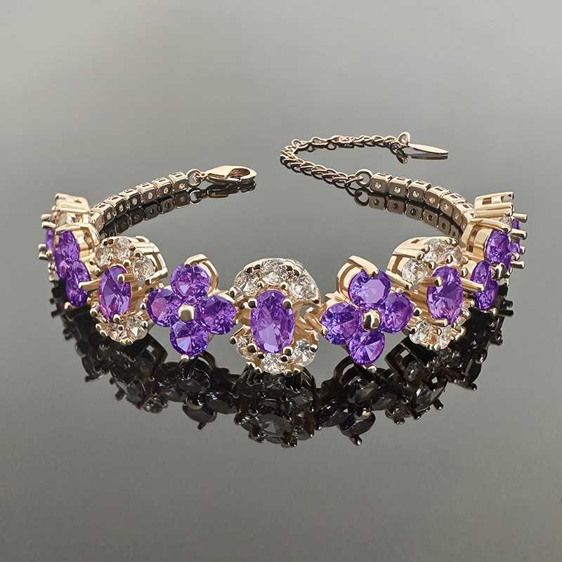 Copper Zircon Bracelet New Style European and American Fashion Trendy Cross-Border Accessories Women's Creative Simple Bracelet