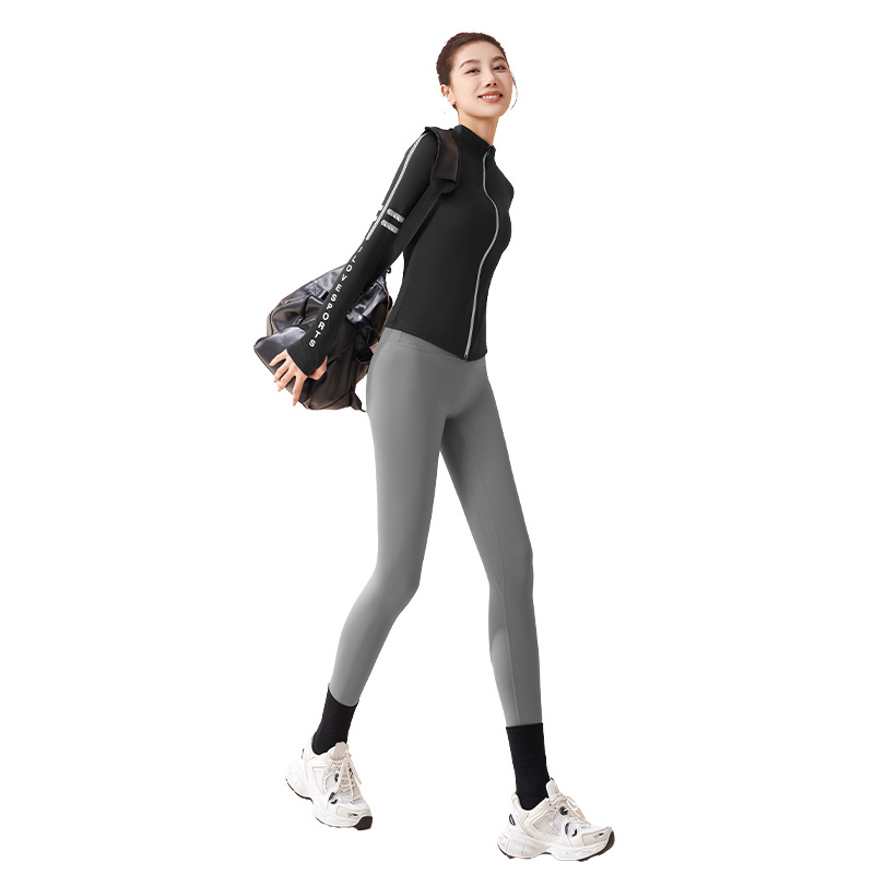 Juyitang otoño yoga traje de secado rápido transpirable medias deportivas carta impresión corriendo traje deportivo