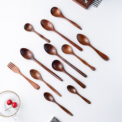 Nanmu Small Spoon Coffee Spoon Children Retro Style Japanese Creative Wood Spoon Wooden Ladle Spatula Manufacturer Wholesale