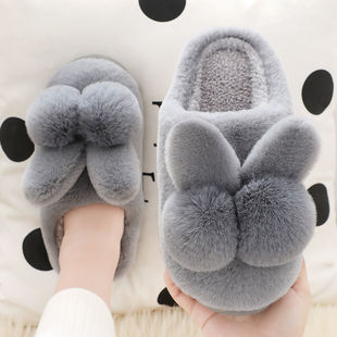 Cotton Slippers for Women in Autumn and Winter Home Indoor Non-slip Warm Couple Household Cute Plush Moon Slippers for Men