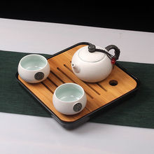 旅行陶瓷家用酒店小茶具套一壶两二四杯民宿茶叶罐旅行便携式茶盘