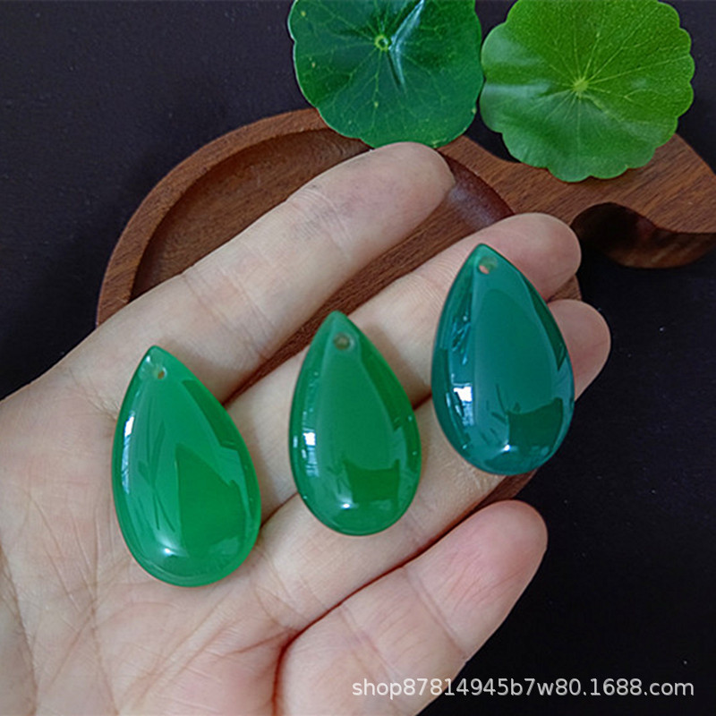 그린 칼세도니 워터드롭 네이키드 펜던트 (31*18mm)