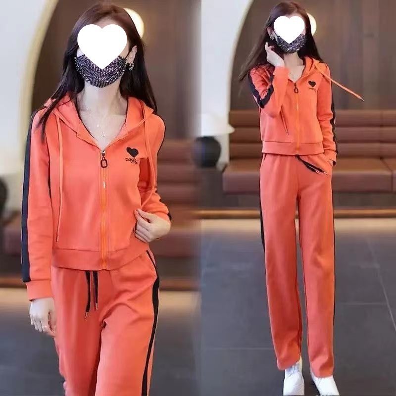 2025新款洋气减龄休闲套装新款秋季时尚显瘦阔腿裤运动服两件套|undefined