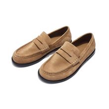 懒人潮款休闲乐福鞋男厚底圆头皮鞋套脚通勤一脚蹬高级感德比鞋女