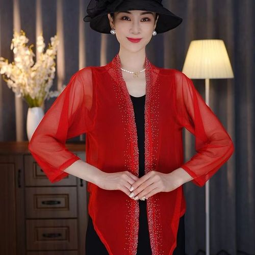 Live Streaming Summer Diamond-Studded Galaxy Fashion Trendy Sunscreen Jacket Thin Fashion Versatile Long-Sleeve Air-Conditioned Scarf