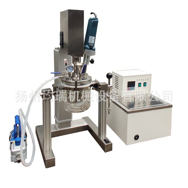 真空反应釜 实验室真空乳化机  真空玻璃釜 实验式真空搅拌乳化机
