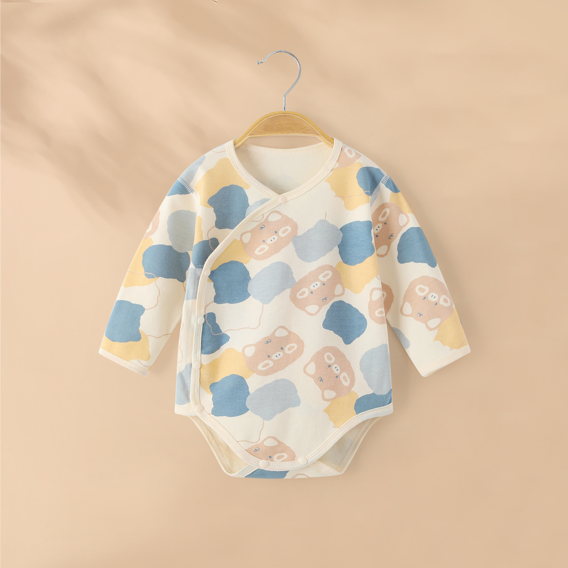 Baby Fart Clothes Spring And Autumn Cotton Newborn Baby Clothes Pajamas Bottom Long Sleeve Baby Onesie Triangle Romper_voghion.com