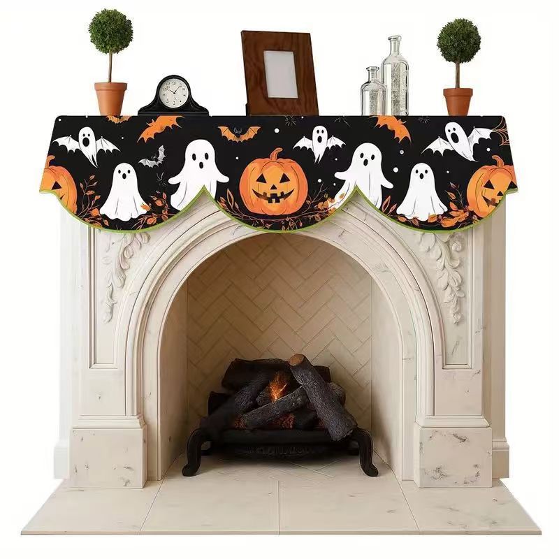 Transfronterizos para Halloween noche fiesta calabaza tabla bandeja hogar chimenea tabla decoración de tela