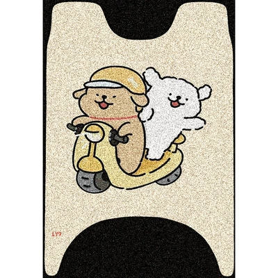 Suitable for Green Source Moda5 Electric vehicle foot mat - beige-ride-dog