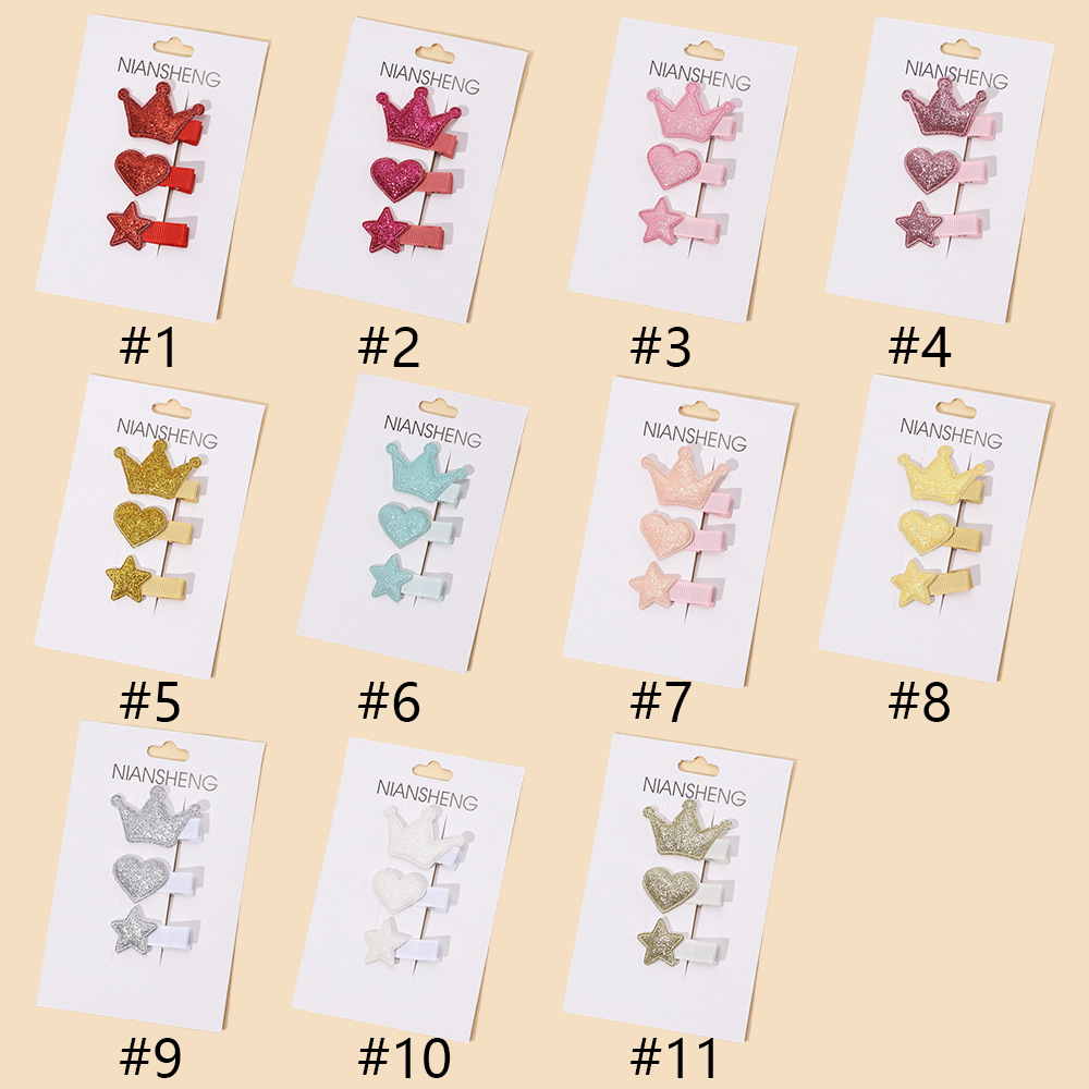 Cross-border new children's hair accessories European and American Baby cute little star hairpin girls' side clip three-piece set Wholesale_voghion.com