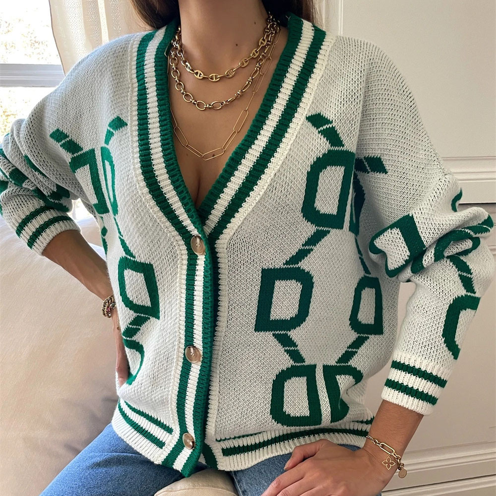 Amazon Europa, suéteres holgados, tops, chaquetas, cárdigans de punto para mujer, estilo europeo y americano, otoño e invierno, estilo urbano para el trabajo image 3