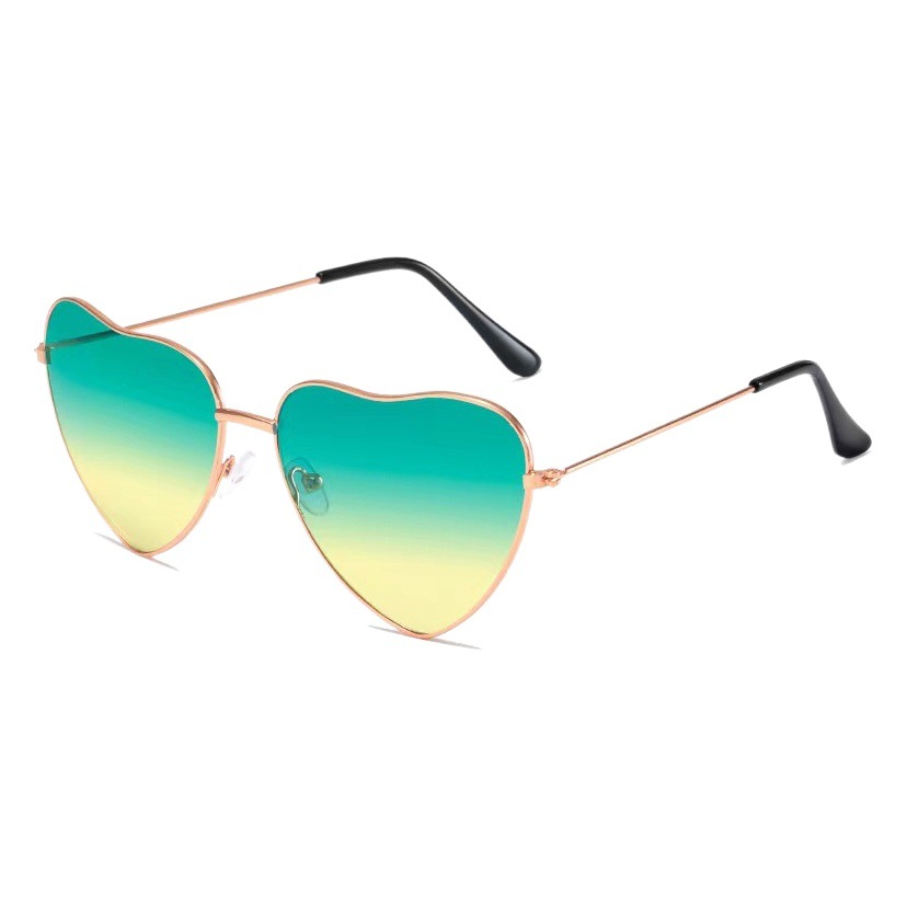 Retro metal peach heart sunglasses men's and women's marine series Love glasses Korean-style heart-shaped fashion sunglasses in stock