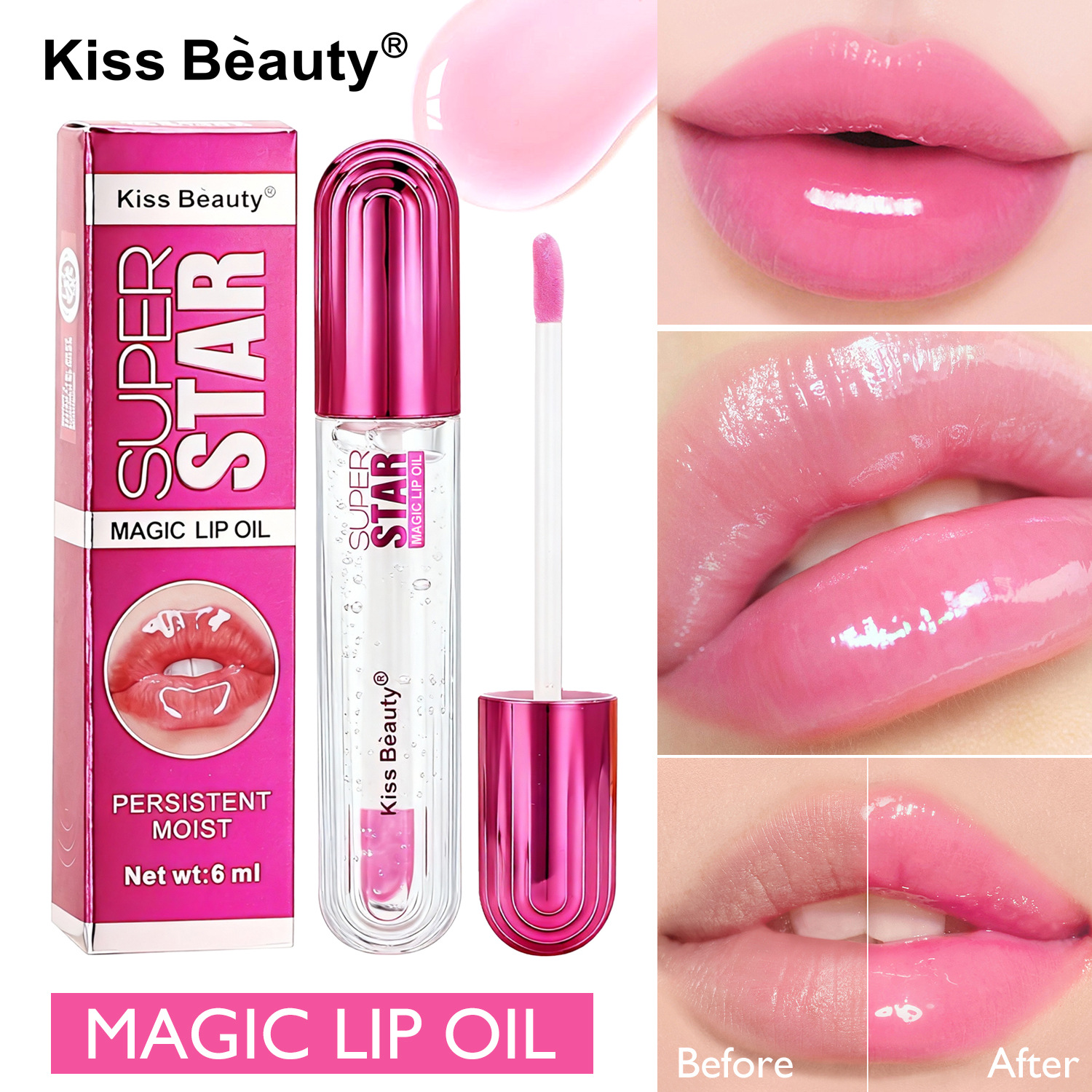 Kiss Beauty跨境唇彩温变变色保湿不易沾杯滋润唇釉口红厂家批发