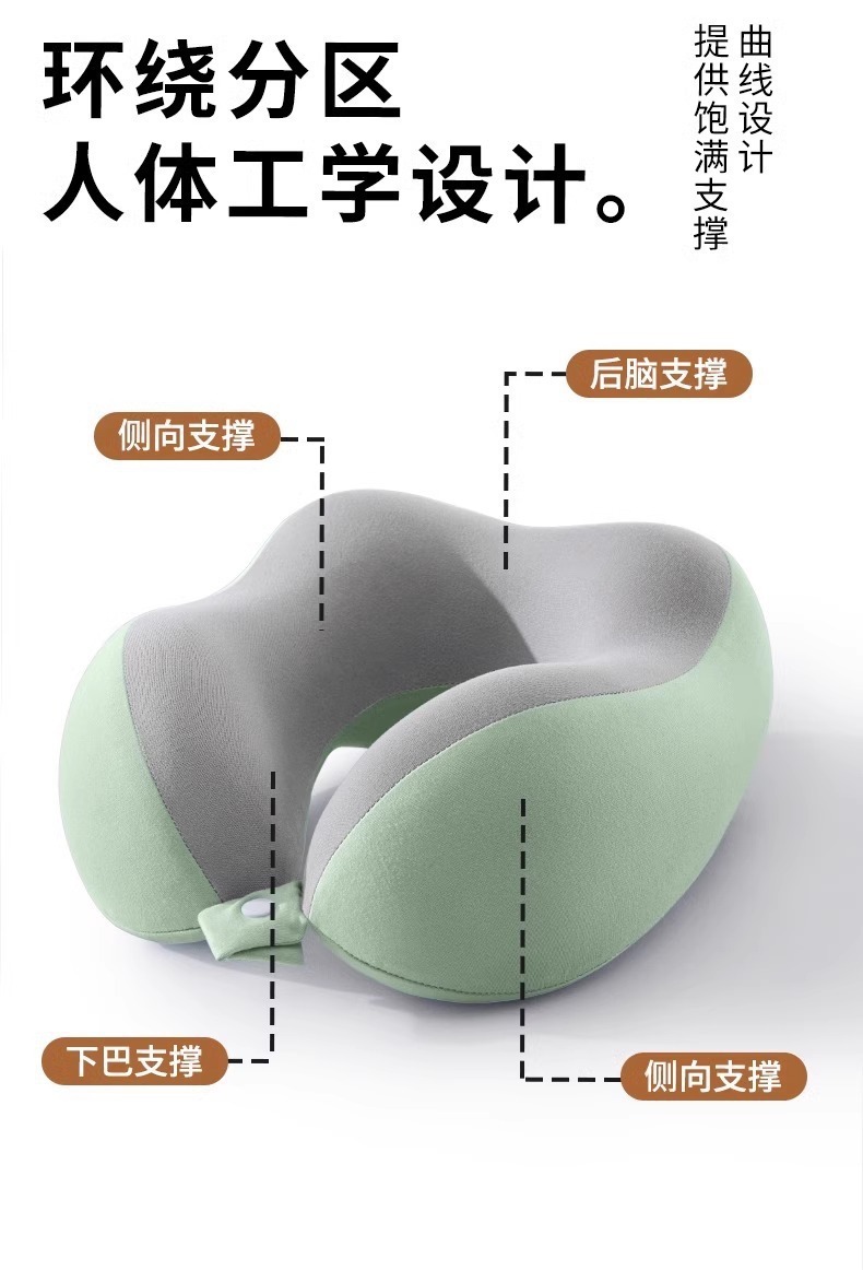 Portable U-Shaped Pillow, Travel Sleeping Essential, Long-Distance Flight, High-Speed Rail, Car Travel Neck Support Pillow, Neck Rest Pillow, Cervical Pillow