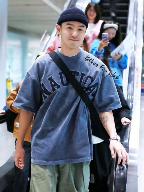 Japanese-style NAUTICA cold-dyed washed vintage round-neck short-sleeve T-shirt for men with letter embroidery, trendy half-sleeve top