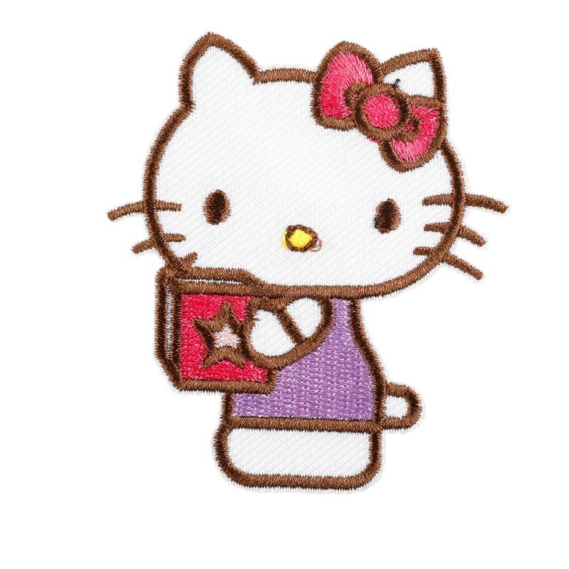 漫画子猫刺繍ステッカーアニメ自己粘着外国貿易パッチステッカー衣類アクセサリー diy アクセサリー工場既製布ステッカー|undefined