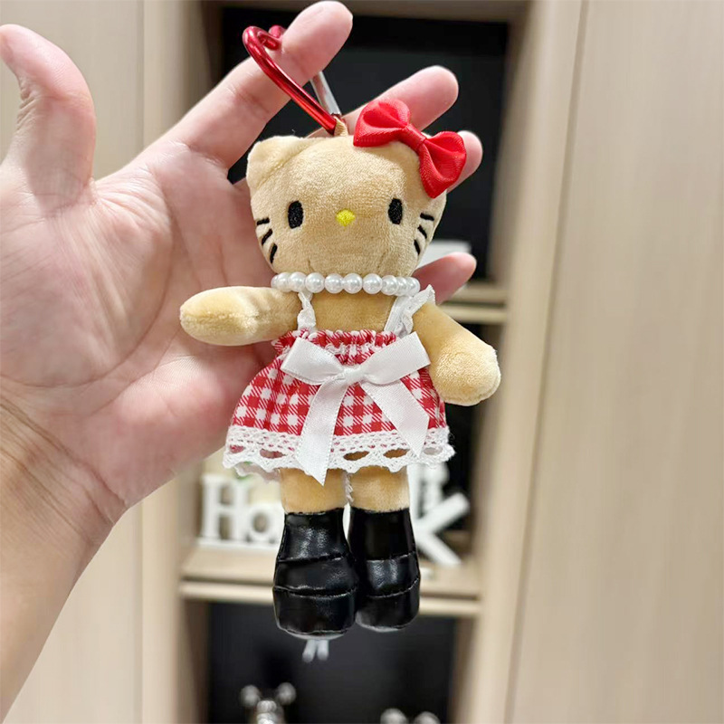 长腿kitty毛绒挂件玩偶可爱kt猫书包包包挂饰钥匙扣娃娃公仔批发|undefined