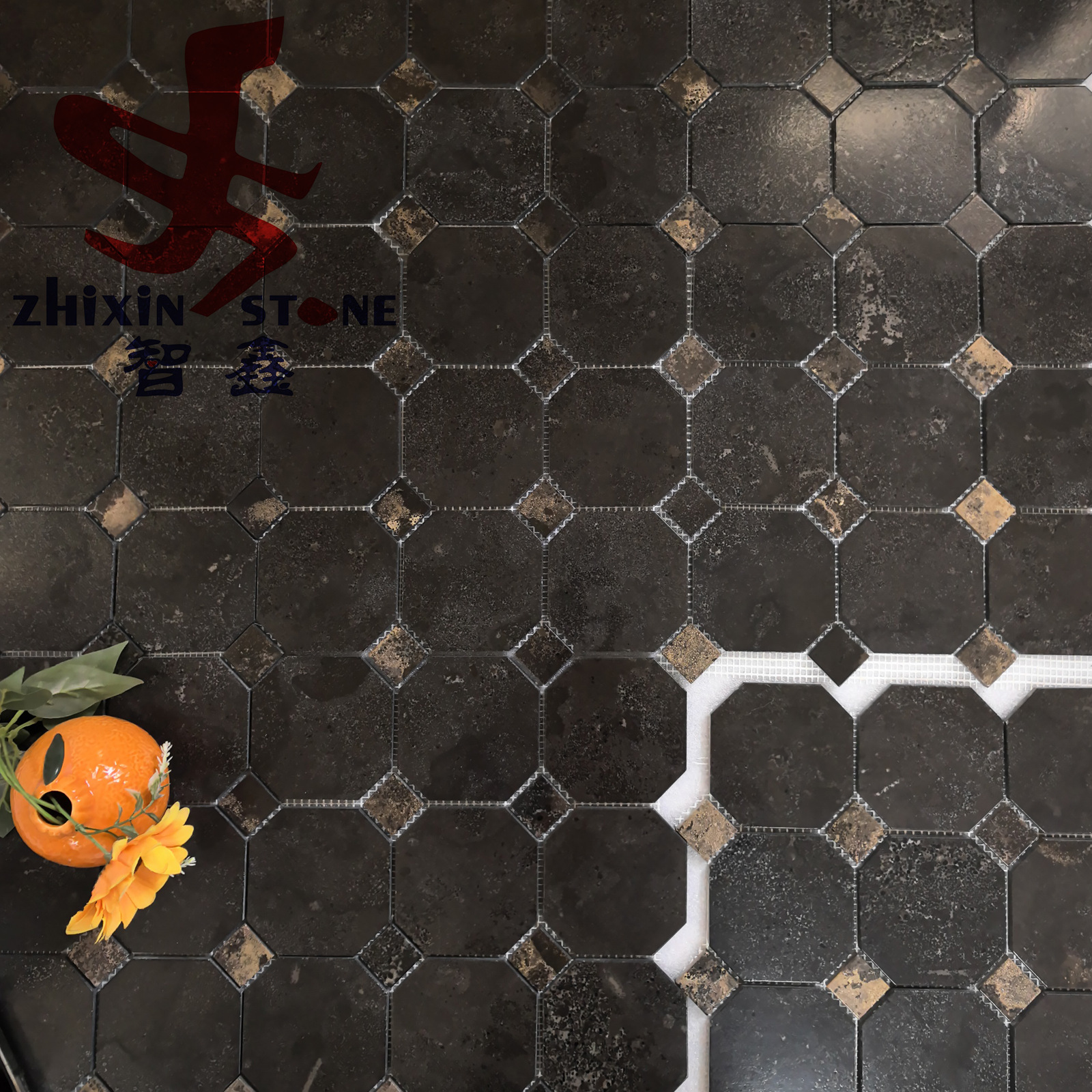 天然石材金砖莱姆石马赛克瓷砖酒店卫生间民宿别墅背景墙地砖墙砖