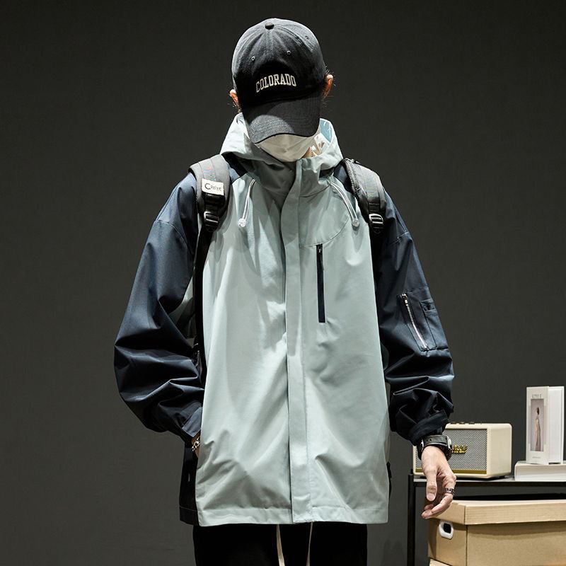 新款男生冲锋衣外套男士2025年春秋季休闲痞帅工装夹克欧美青少年|undefined