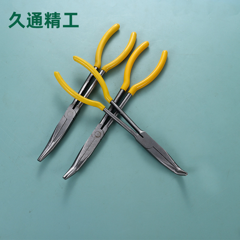 11 pulgadas alargadas pinzas de punta de mango 280mm pinzas de punta de boca curva pinzas de boca larga pinzas de boca O