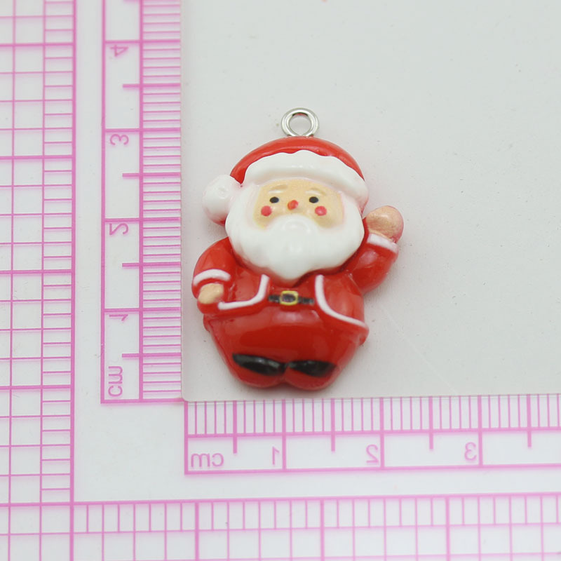 Accesorios de la joyería de bricolaje 2024 nueva resina árbol de Navidad Santa Claus muñeco de nieve SERIE DE Navidad colgante