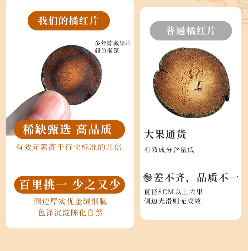 Huazhou Tangerine Peel Slices Hua Ju Hong Aged Citrus Peel Tea 150g Box overview