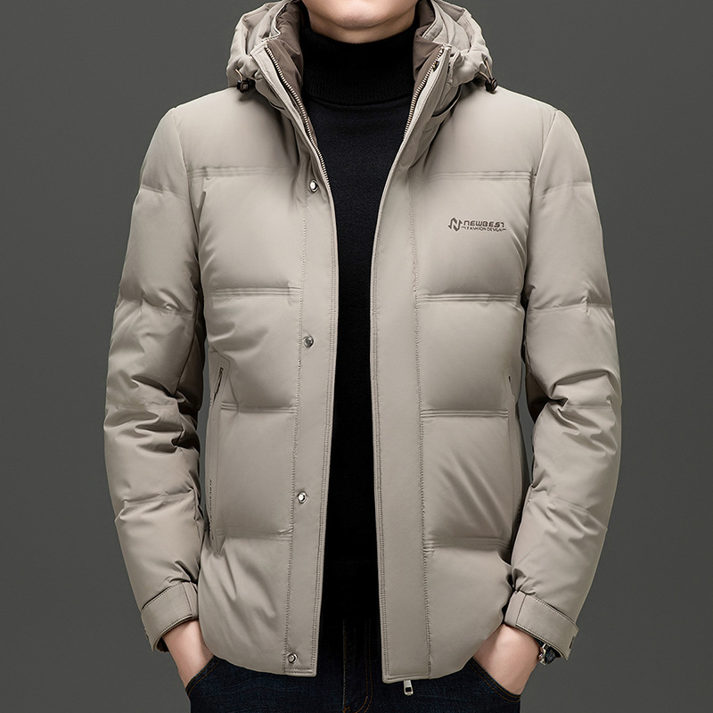 Fashionable casual keep warm short down jacket with hood