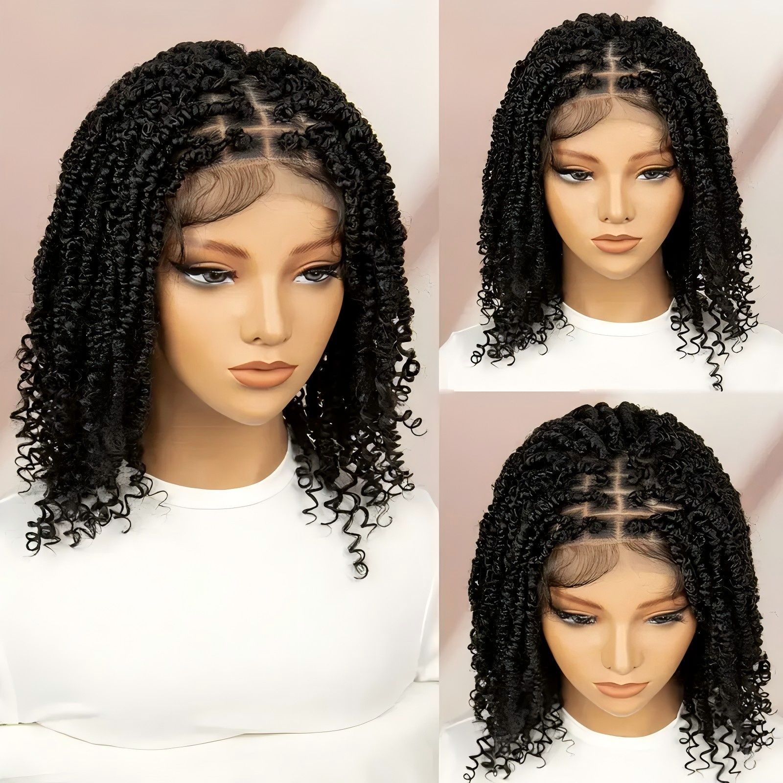 Europa y los Estados Unidos transfronterizos pequeños cabello rizado africano cabello rizado de seda de alta temperatura cabello rizado corto cabello rizado de encaje completo cabello rizado