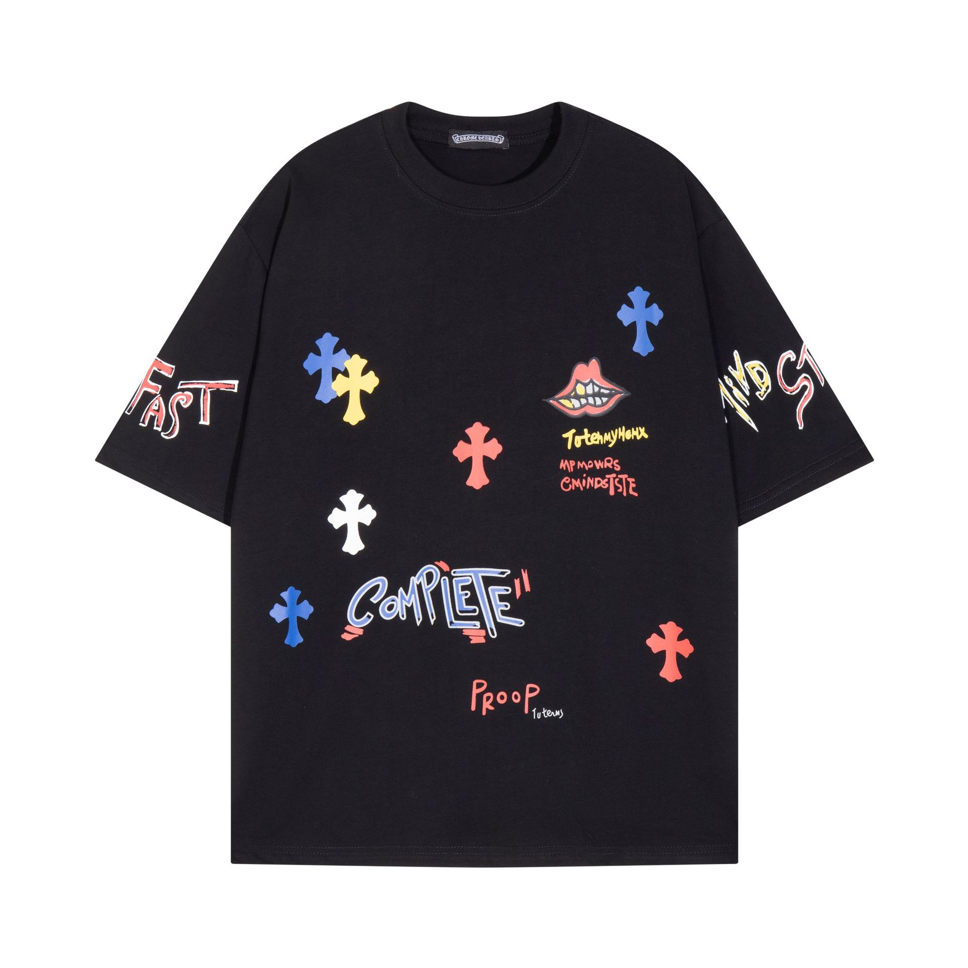 Chrome Heart 24 nuevo Crocodile de verano de moda europea y americana camiseta de manga corta para hombres y mujeres