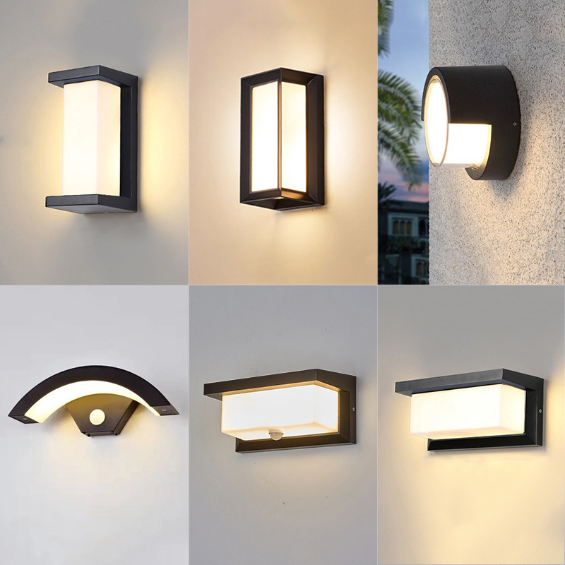 Led garden lamp hanging small street lamp simple high-end feeling villa outdoor waterproof plug-in wall lamp induction wall lamp